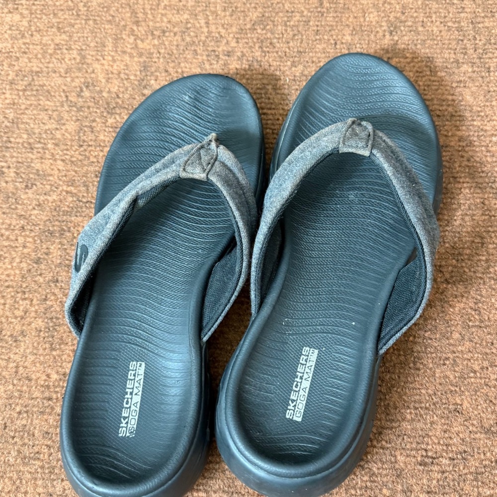 Skechers On-the-GO 600 Goga Mat Thong Sandals Black Grey 140150S Womens 7 - Picture 5 of 16